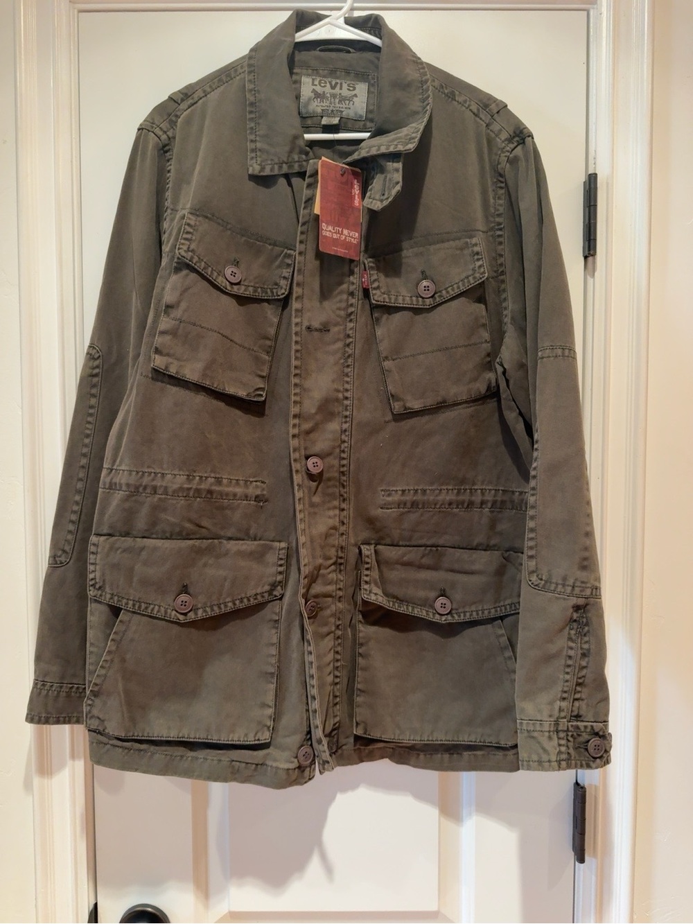 Levi’s Olive Military Field Jacket Utility Safari Coat NWT Men’s Medium